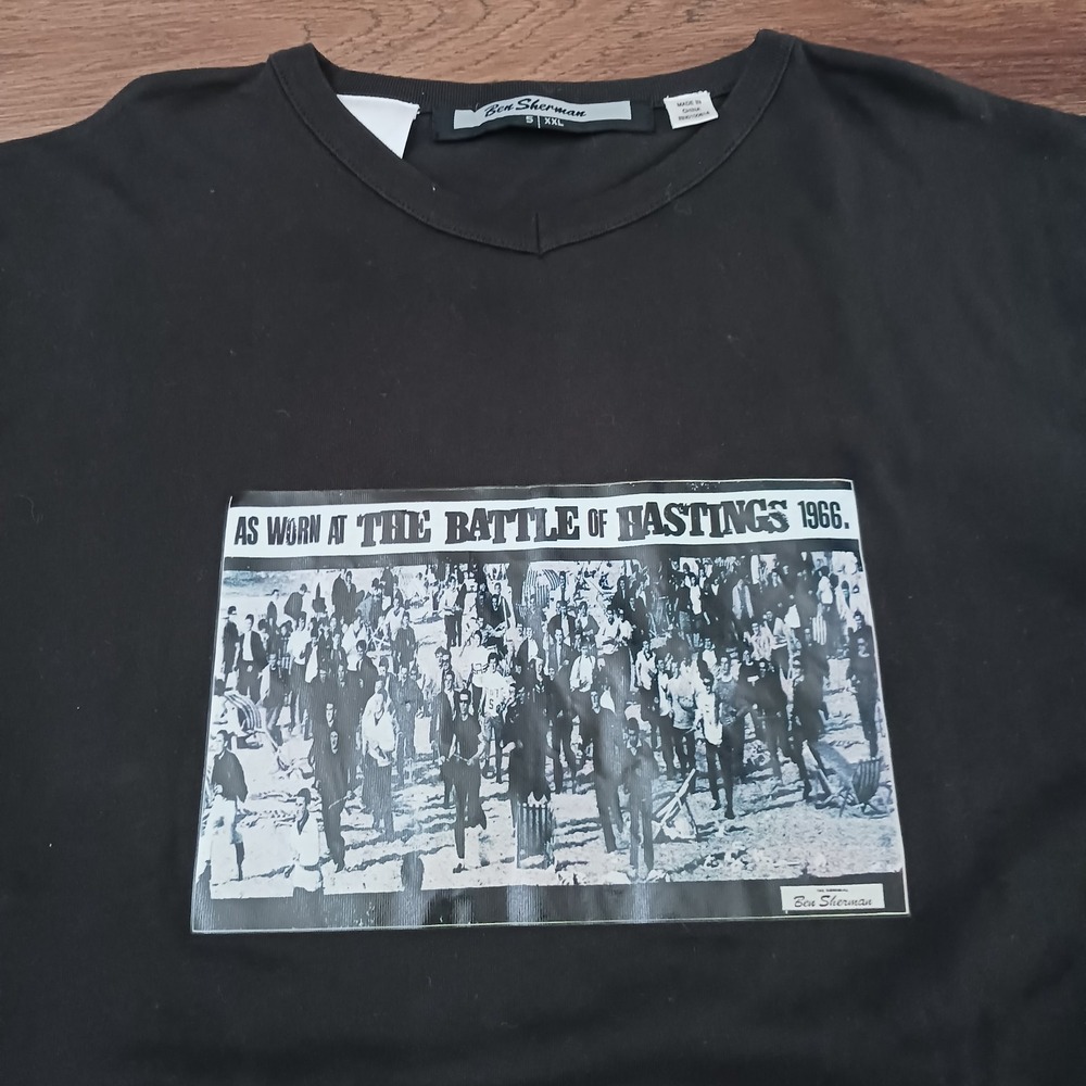 Ben Sherman The Battle of Hastings 1966 Black T-Shirt Size XXL